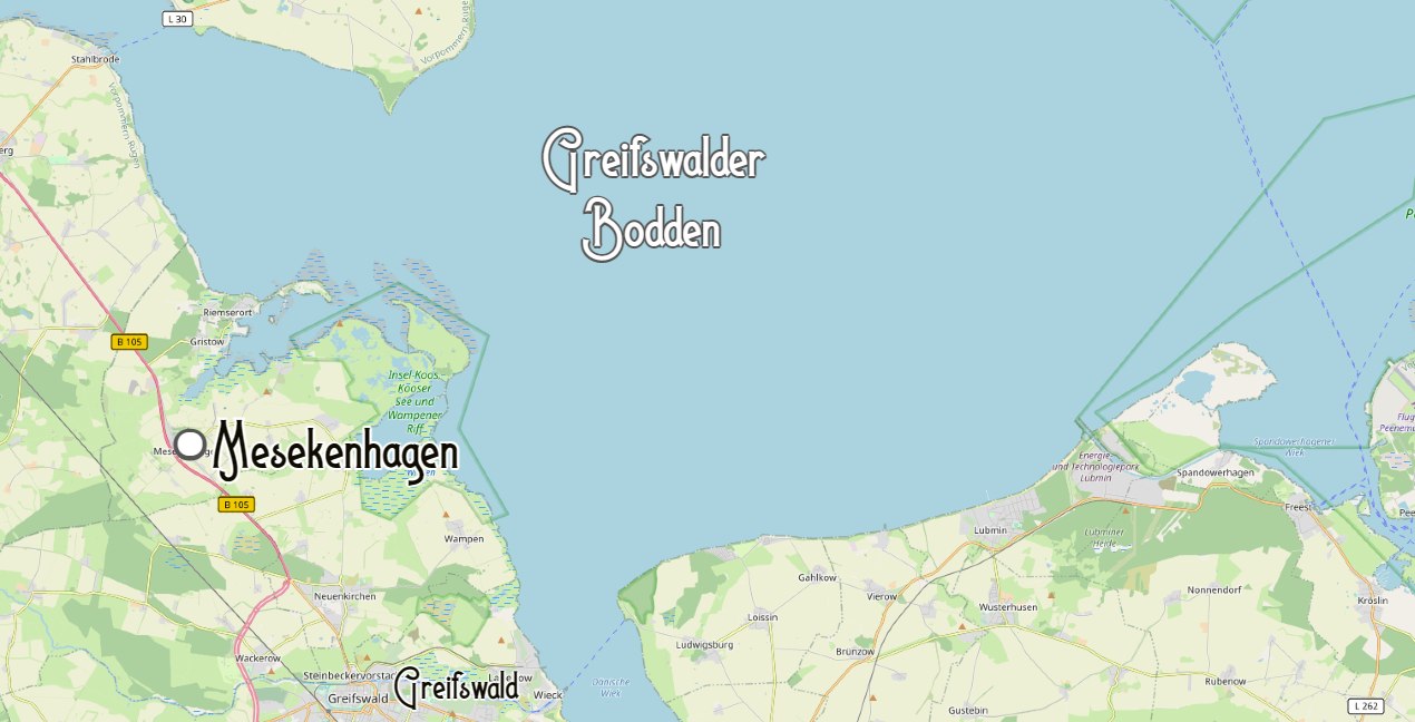Lageplan des Greifswalder Boddens