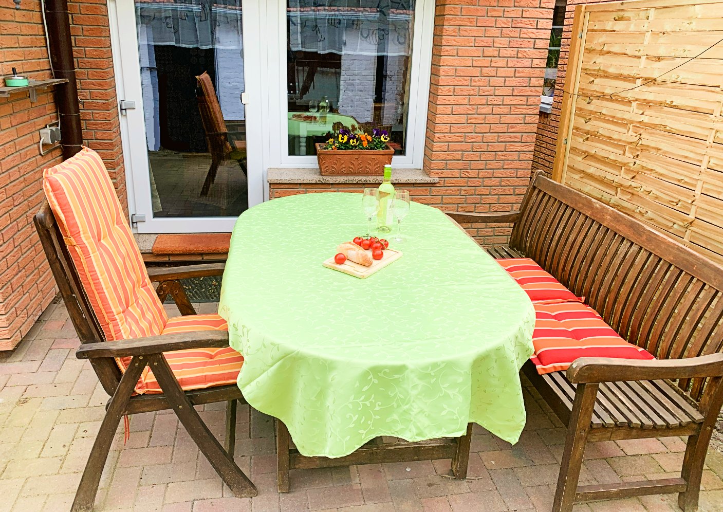 Terrasse der Ferienwohnung in Mesekenhagen